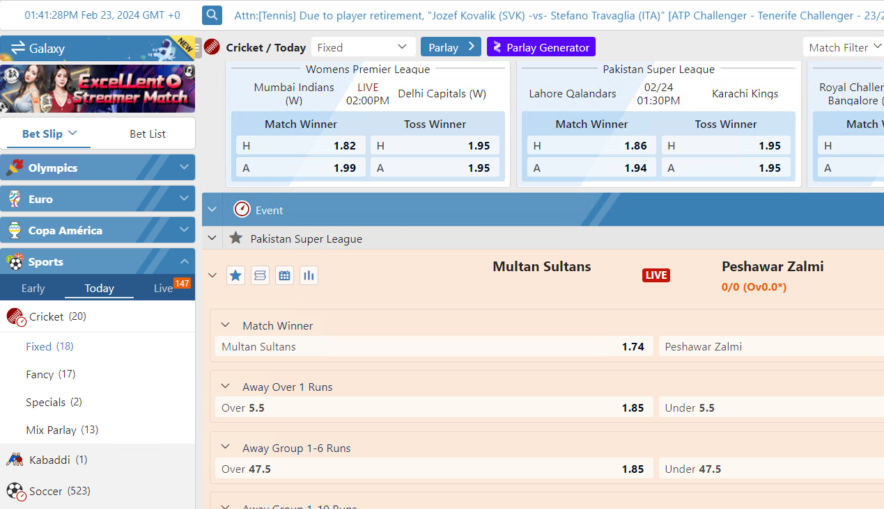 Betting screen for each system of lottery online betting​